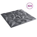 Vægpaneler 24 stk. 50 x 50 cm Amethyst Grå XPS Skum
