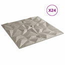 Vægpaneler 24 stk. 50 x 50 cm Amethyst Beton XPS Skum