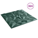 Vægpaneler 24 stk. 50 x 50 cm Amethyst Grøn XPS Skum