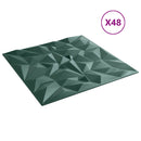 Vægpaneler 48 stk. 50 x 50 cm Amethyst Grøn XPS Skum