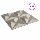 Vægpaneler 12 stk. 50 x 50 cm Origami Beton XPS Skum