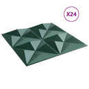Vægpaneler 24 stk. 50 x 50 cm Origami Grøn XPS Skum