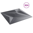 Vægpaneler 24 stk. 50 x 50 cm Star Grå XPS Skum