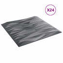 Vægpaneler 24 stk. 50 x 50 cm Sten grå XPS Skum