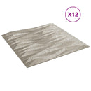Vægpaneler 12 stk. 50 x 50 cm Stone Beton XPS Skum