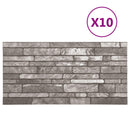 Vægpaneler 10 stk. 100 x 50 cm Mørkegrå EPS Skum