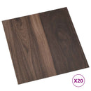 Selvklæbende Gulvplanker Mørk Brun 30,5 x 30,5 cm 20 stk. PVC