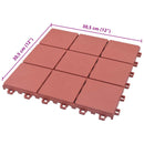 Terrasse Flise 10 stk. Rød 30,5 x 30,5 x 2,2 cm Polypropylen