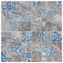 Mosaikflise 11 stk. 50 x 50 cm Grå og Blå Glas