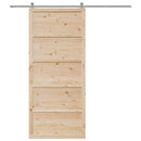 Ladedør Naturfarvet 100 x 2,5 x 208 cm Massivt fyrretræ