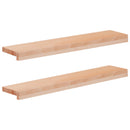 Vindueskarme 2 stk. Naturfarvet 70 x 15 x 2 cm Solid bøg