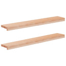 Vindueskarme 2 stk. Naturfarvet 100 x 20 x 2 cm Solid bøg