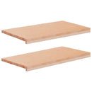 Vindueskarme 2 stk. Naturfarvet 70 x 40 x 2 cm Solid bøg