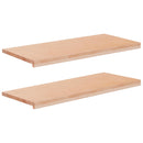 Vindueskarme 2 stk. Naturfarvet 90 x 40 x 2 cm Solid bøg