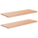 Vindueskarme 2 stk. Naturfarvet 120 x 40 x 2 cm Solid bøg