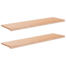 Vindueskarme 2 stk. Naturfarvet 140 x 40 x 2 cm Solid bøg