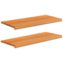 Vindueskarme 2 stk. Lys Brun 100 x 40 x 2 cm Solid bøg
