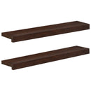 Vindueskarme 2 stk. Mørk Brun 70 x 15 x 2 cm Solid bøg
