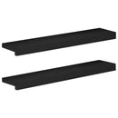Vindueskarme 2 stk. Sort 80x 15 x 2 cm Solid bøg