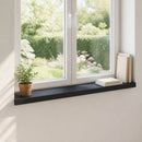 Vindueskarme 2 stk. Sort 80x 20 x 2 cm Solid bøg
