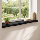 Vindueskarme 2 stk. Sort 100 x 25 x 2 cm Solid bøg