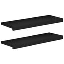 Vindueskarme 2 stk. Sort 70 x 25 x 2 cm Solid bøg