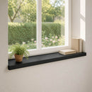 Vindueskarme 2 stk. Sort 90 x 30 x 2 cm Solid bøg