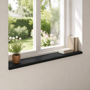 Vindueskarme 2 stk. Sort 120 x 30 x 2 cm Solid bøg
