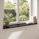 Vindueskarme 2 stk. Sort 100 x 40 x 2 cm Solid bøg