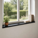 Vindueskarme 2 stk. Sort 110 x 40 x 2 cm Solid bøg