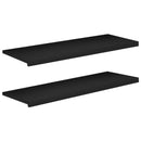 Vindueskarme 2 stk. Sort 120 x 40 x 2 cm Solid bøg