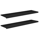 Vindueskarme 2 stk. Sort 140 x 40 x 2 cm Solid bøg