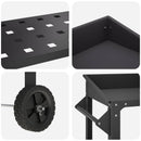 Pottebord med hjul 96 x 50 x 89 cm Koldvalset stål Sort