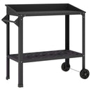 Pottebord med hjul 96 x 50 x 89 cm Koldvalset stål Sort