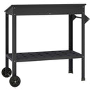 Pottebord med hjul 96 x 50 x 89 cm Koldvalset stål Sort