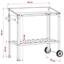 Pottebord med hjul 96 x 50 x 89 cm Koldvalset stål Sort