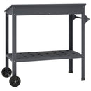 Pottebord med hjul 96 x 50 x 89 cm Koldvalset stål Antracit
