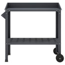 Pottebord med hjul 96 x 50 x 89 cm Koldvalset stål Antracit