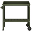 Pottebord med hjul 96 x 50 x 89 cm Koldvalset stål Olivengrøn