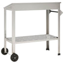 Pottebord med hjul 96 x 50 x 89 cm Rustfrit stål Sølv