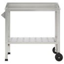 Pottebord med hjul 96 x 50 x 89 cm Rustfrit stål Sølv