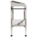 Pottebord med hjul 96 x 50 x 89 cm Rustfrit stål Sølv