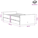 Sengestel Sort eg 100 x 200 cm Konstrueret træ