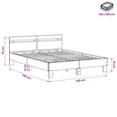 Sengestel Sort eg 140 x 190 cm Konstrueret træ