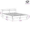Sengestel Gammelt træ 135 x 190 cm Konstrueret træ
