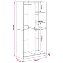 Garderobeskab Sort eg 100 x 50 x 200 cm Konstrueret træ