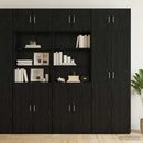 Opbevaringsskab med hylder Sort eg 70 x 42,5 x 225 cm