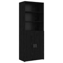 Opbevaringsskab med hylder Sort eg 70 x 42,5 x 225 cm