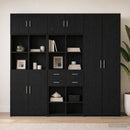 Opbevaringsskab med hylder Sort eg 70 x 42,5 x 225 cm