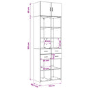 Opbevaringsskab med hylder Sort eg 70 x 42,5 x 225 cm